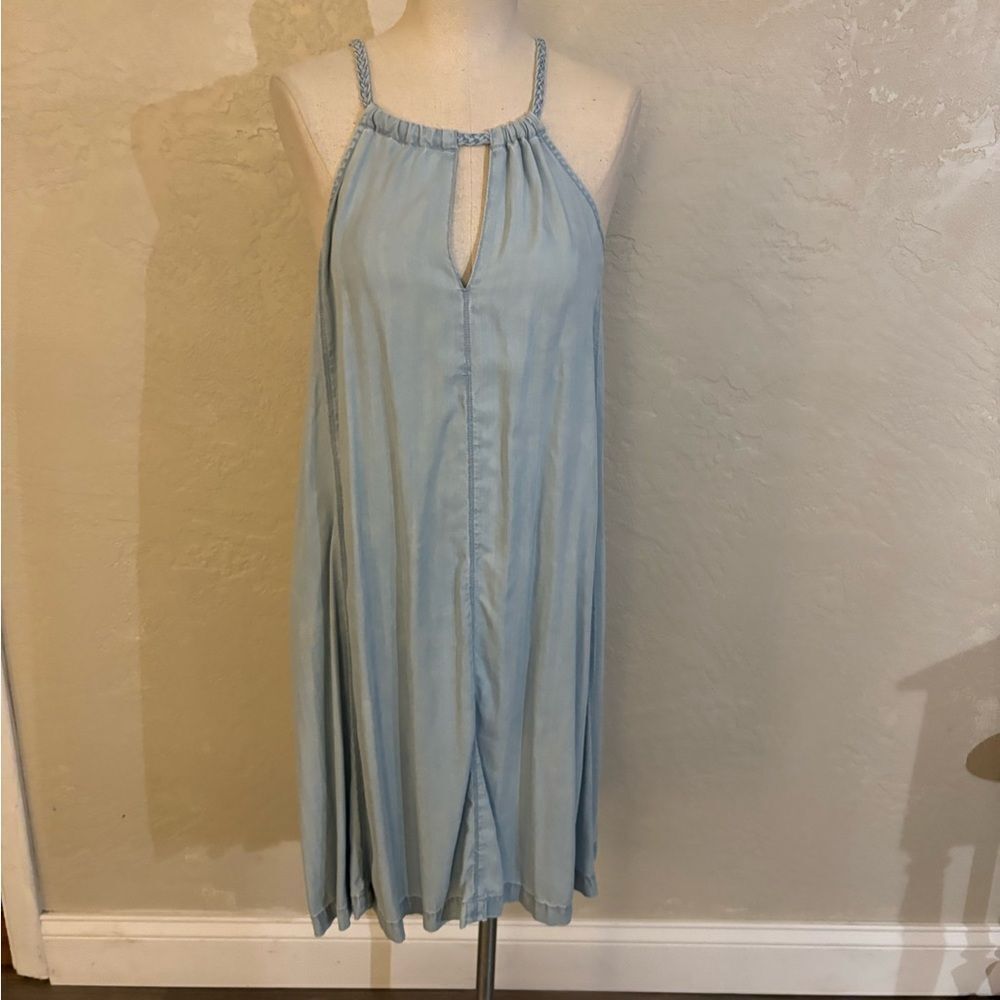 Light Blue Denim Halter Dress Sz XS